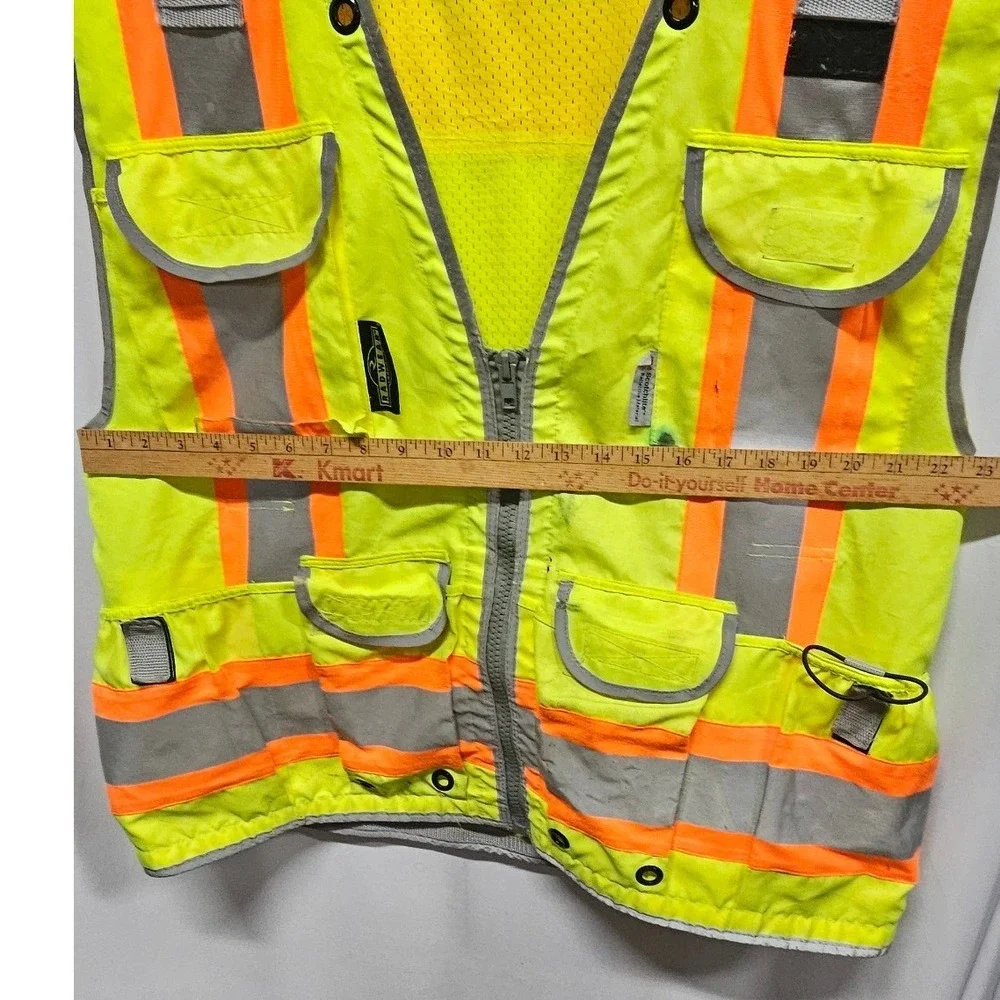 Radwear High Visibility Safety Vest Neon Yellow 3M Scotchlite Reflective Mesh L
